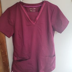 Size small/XS Tall purple label scrubs, maroon